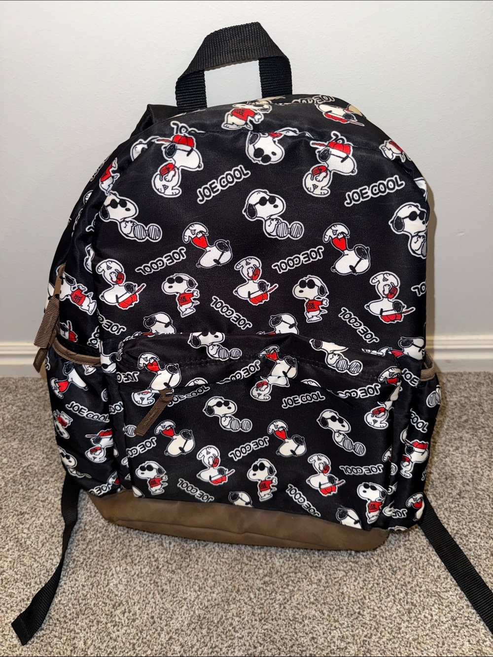 Joe Cool Pattern Black Backpack - Casual book bag